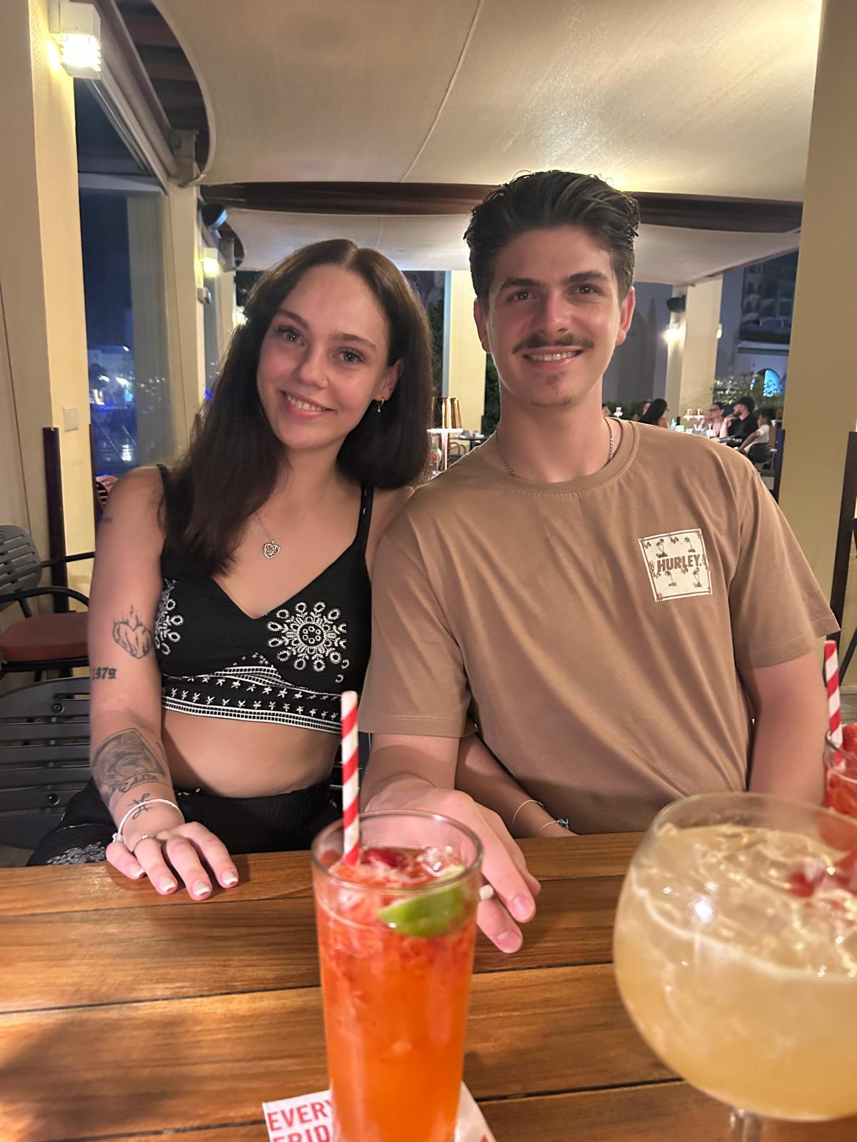 Chris and Quilla Drinking